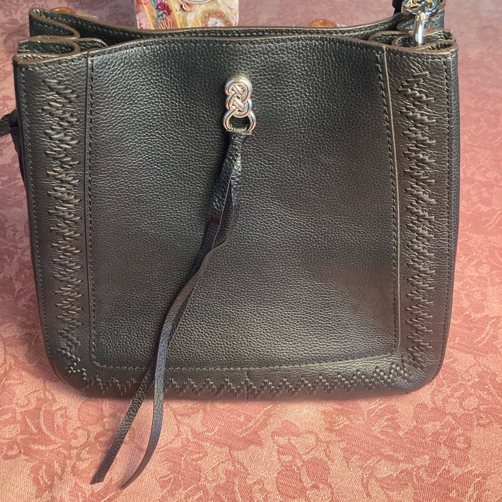 Brighton Black Leather Bucket Bag